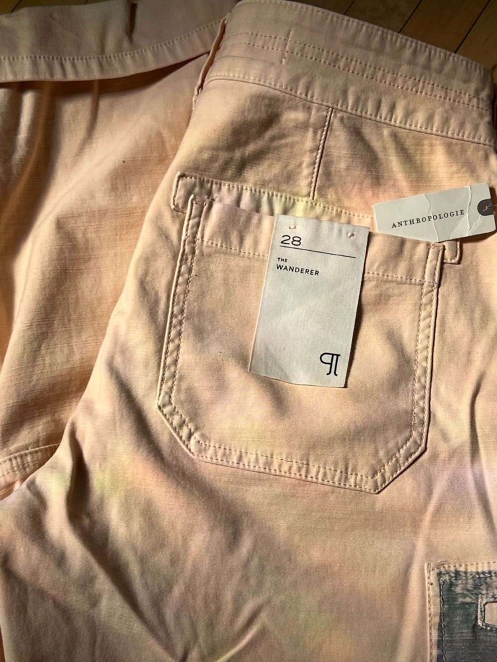 Wander Peach and Slate Patchwork Pants - Picture 4 of 4